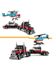 LEGO Creator 3in1 Flatbed Truck with Helicopter Toy 31146 - Sense42 Beauty and Health