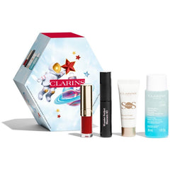 Clarins Make up Essentials Gift Set - Lip Comfort Oil 1.4ml + Clarins SOS Primer White 10ml + Clarins Wonder Perfect Mascara 01 Black 3ml + Clarins Instant Eye Make-up Remover 30ml