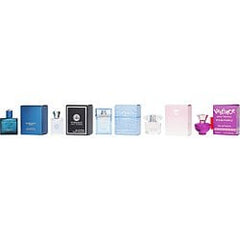 Versace Mini Set Gift Set 5ml Dylan Purple EDP + 5ml Bright Crystal EDT + 5ml Eau Fraiche EDT + 5ml Pour Homme EDT + 5ml Eros EDT