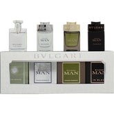Bvlgari Miniatures For Him Gift Set 5ml Pour Homme EDT + 5ml Man Rain Essence EDP + 5ml Man Wood Essence EDP + 5ml Man In Black EDP
