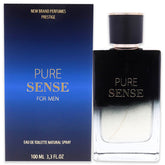 New Brand Prestige Pure Sense For Men Eau de Toilette 100ml Spray