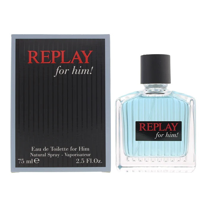 Replay For Him Eau de Toilette 75ml Spray - Sense42 Beauty and Health