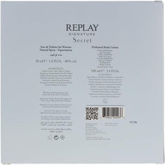 Replay Signature Secret Gift Set 30ml EDT + 100ml Body Lotion - Sense42 Beauty and Health