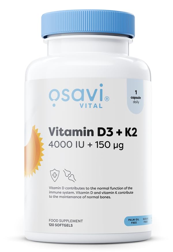Osavi Vitamin D3 + K2 4000IU + 150mcg - 120 softgels - Sense42 Beauty and Health