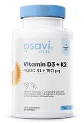 Osavi Vitamin D3 + K2 4000IU + 150mcg - 120 softgels - Sense42 Beauty and Health