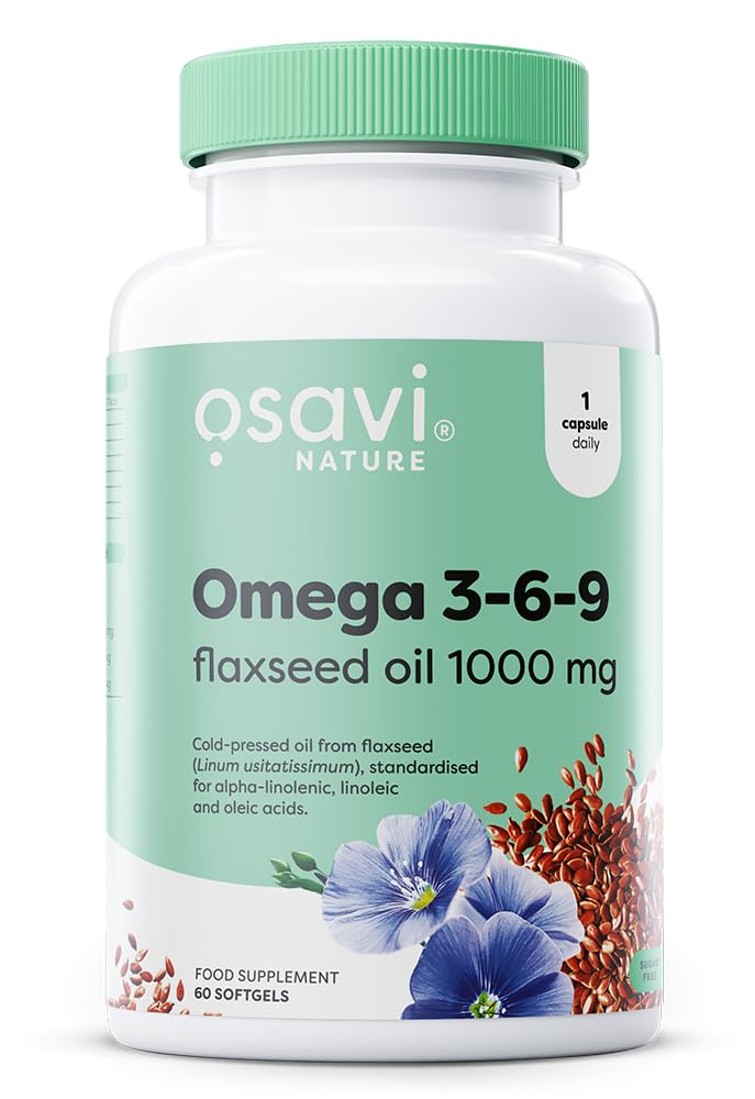 Osavi Omega 3–6–9 Flaxseed Oil 1000 mg – 60 Softgels - Sense42 Beauty and Health