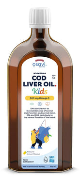 Osavi Norwegian Cod Liver Oil Kids 500mg Omega 3 (Lemon) - 500 ml. - Sense42 Beauty and Health