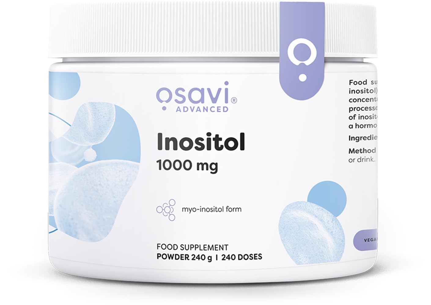 Osavi Inositol Powder 1000mg - 240g - Sense42 Beauty and Health