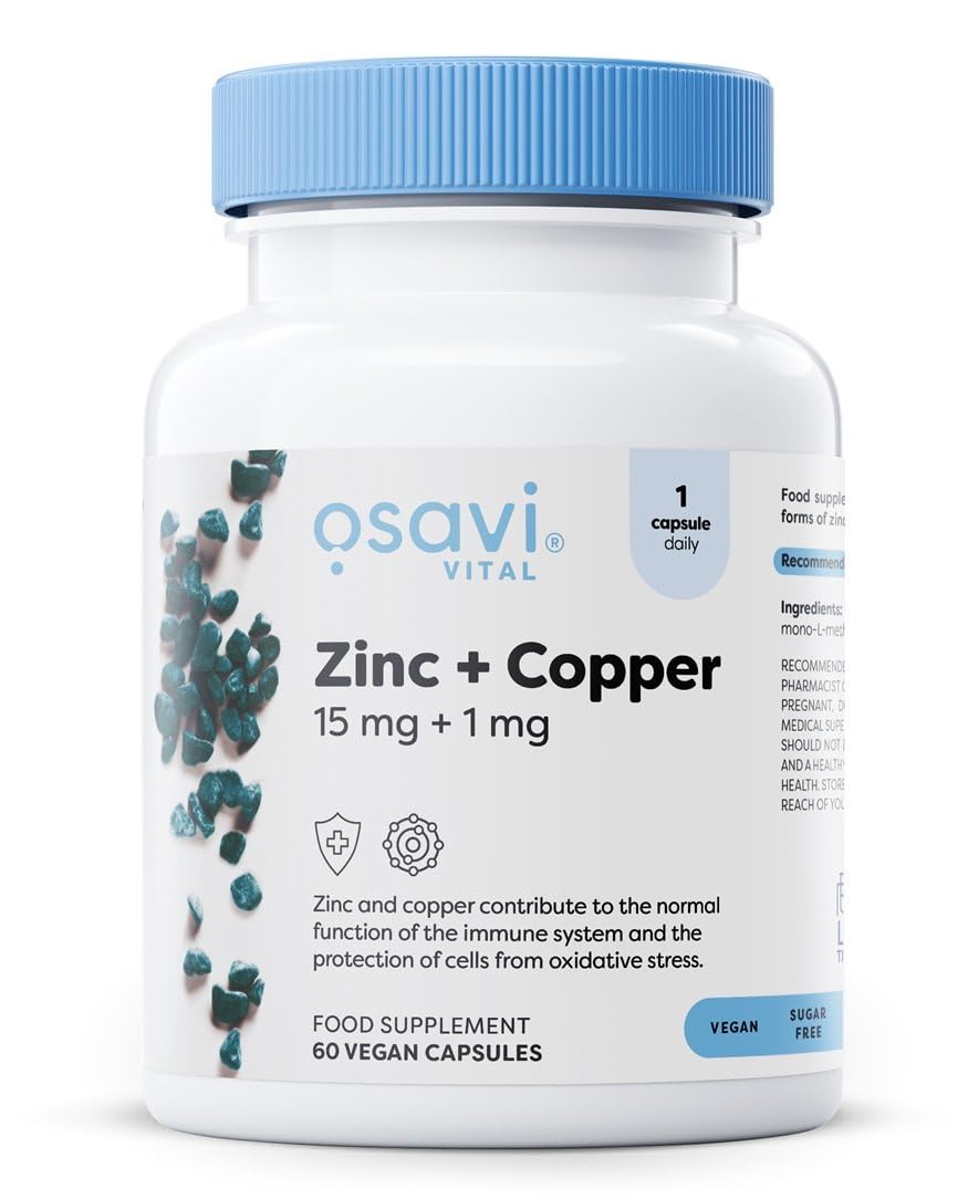 Osavi Zinc + Copper, 15mg + 1mg - 60 Vegan caps - Sense42 Beauty and Health