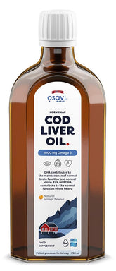 Osavi Norwegian Cod Liver Oil 1000mg Omega 3 (Orange) - 250 ml. - Sense42 Beauty and Health