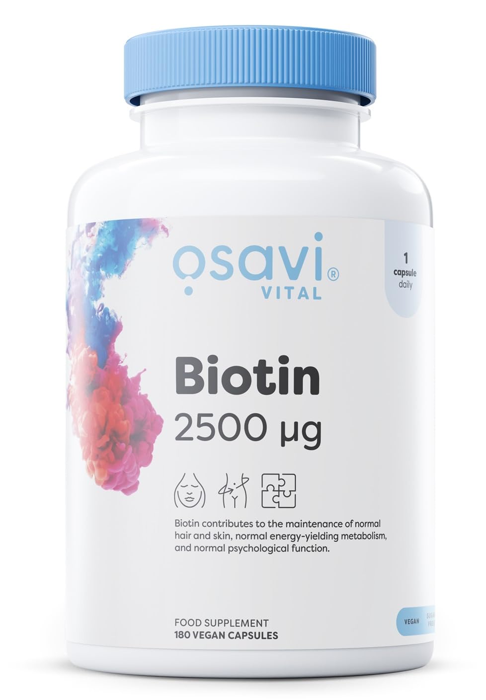 Osavi Biotin, 2500mcg - 180 Vegan caps - Sense42 Beauty and Health