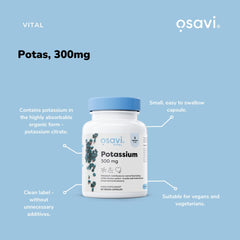 Osavi Potassium 300mg - 90 vegan caps - Sense42 Beauty and Health