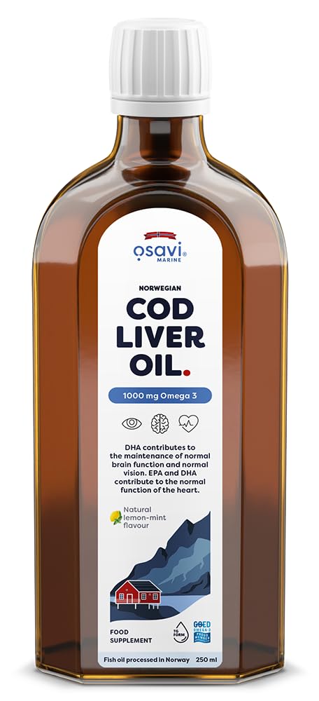 Osavi Norwegian Cod Liver Oil 1000mg Omega 3 (Lemon-Mint) - 250 ml. - Sense42 Beauty and Health