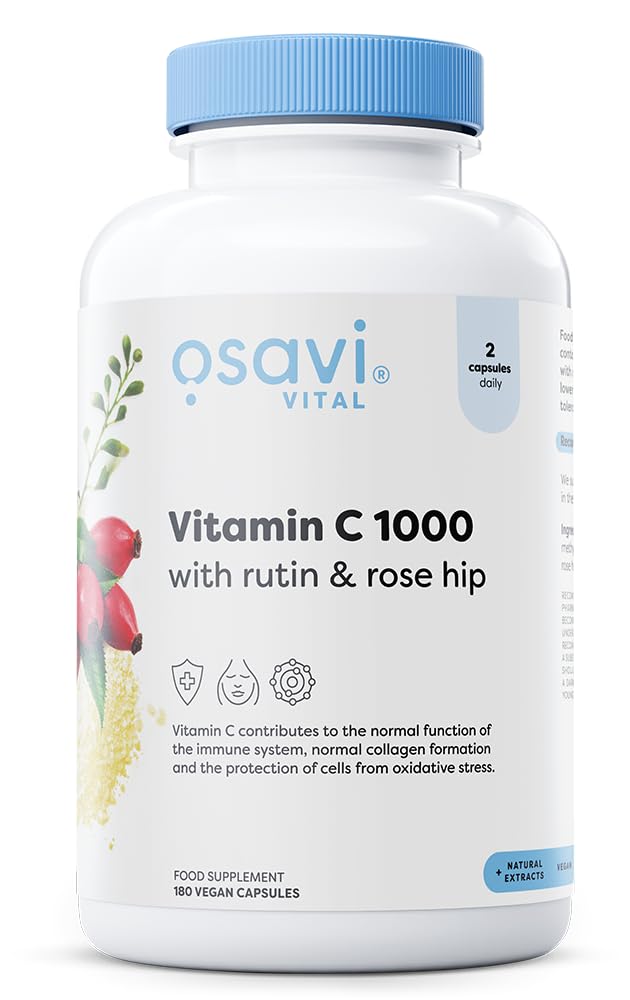 Osavi Vitamin C1000 with Rutin & Rose Hip - 180 vegan caps - Sense42 Beauty and Health
