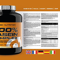 Scitec Nutrition 100% Casein Complex – Micellar Casein Based Casein Complex – with L-Glutamine, Taurine and Plant Enzymes, 2350g, Vanilla - Sense42 Beauty and Health