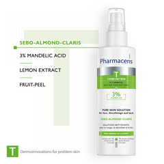 Pharmaceris T Sebo-Almond-Claris 3% Mandelic Acid Pure Skin Solution - Sense42 Beauty and Health