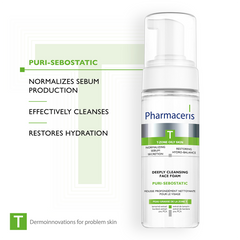 Pharmaceris T Puri-Sebostatic Deeply Cleansing Face Foam - Sense42 Beauty and Health