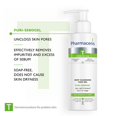 Pharmaceris T Puri-Sebogel Deep Cleansing Face Gel 190ml - Sense42 Beauty and Health