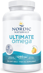 Nordic Naturals Ultimate Omega, 1280mg Lemon (EAN 768990037900) - 180 softgels - Sense42 Beauty and Health