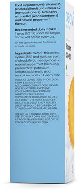 Osavi Vitamin D3 + K2 Oral Spray Peppermint - 25 ml. - Sense42 Beauty and Health