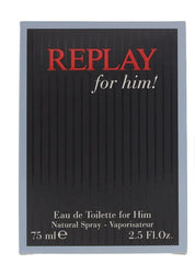Replay For Him Eau de Toilette 75ml Spray - Sense42 Beauty and Health