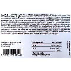 Trec Nutrition Vit D3 + K2 MK-7 - 60 caps - Sense42 Beauty and Health
