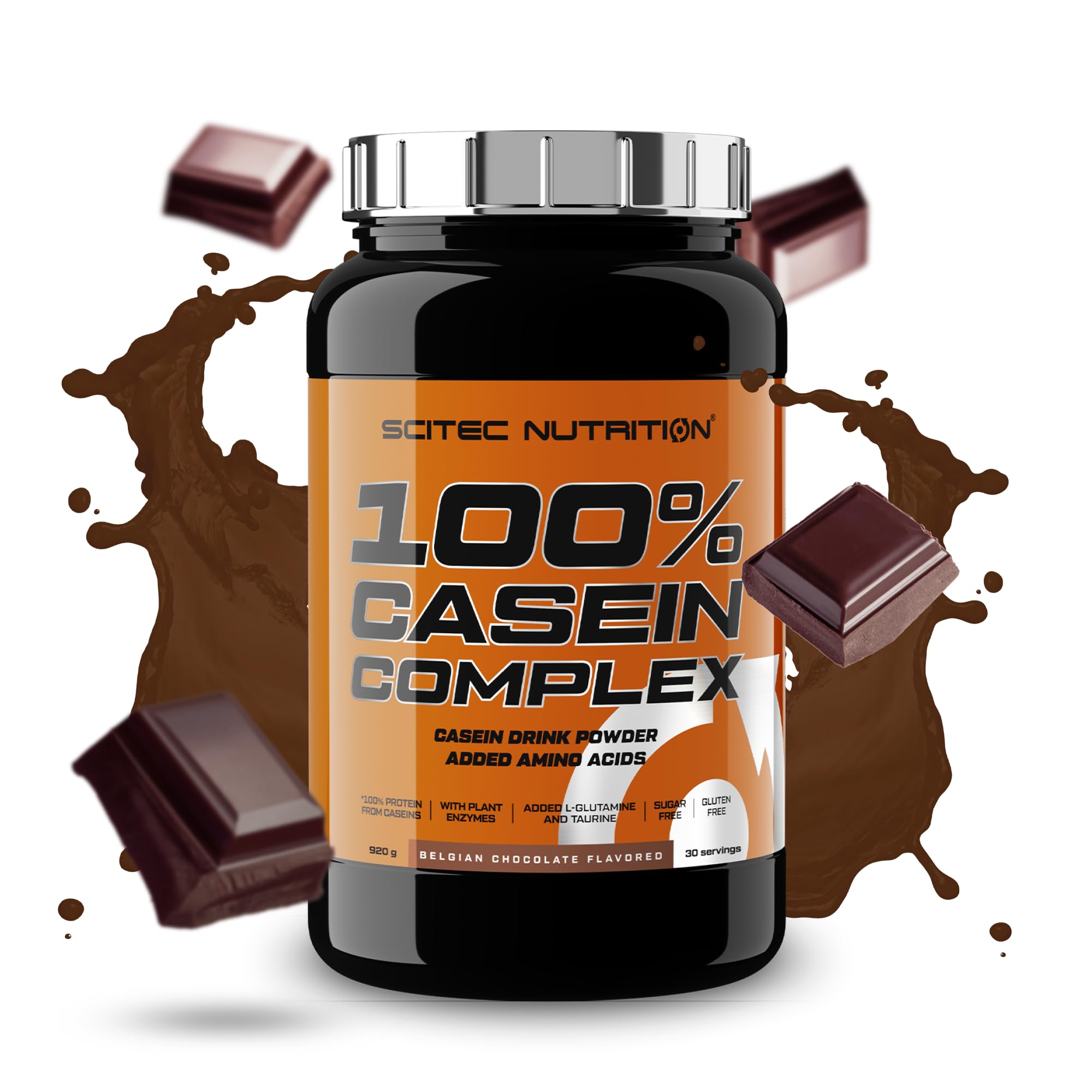 SciTec 100% Casein Complex Belgian Chocolate - 920g - Sense42 Beauty and Health