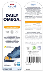 Osavi Daily Omega 1600mg Omega 3 (Natural Lemon) - 250 ml. - Sense42 Beauty and Health