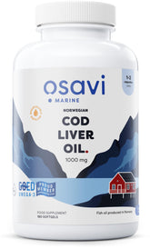 Osavi Norwegian Cod Liver Oil Softgels, 1000mg (Lemon) - 180 softgels - Sense42 Beauty and Health