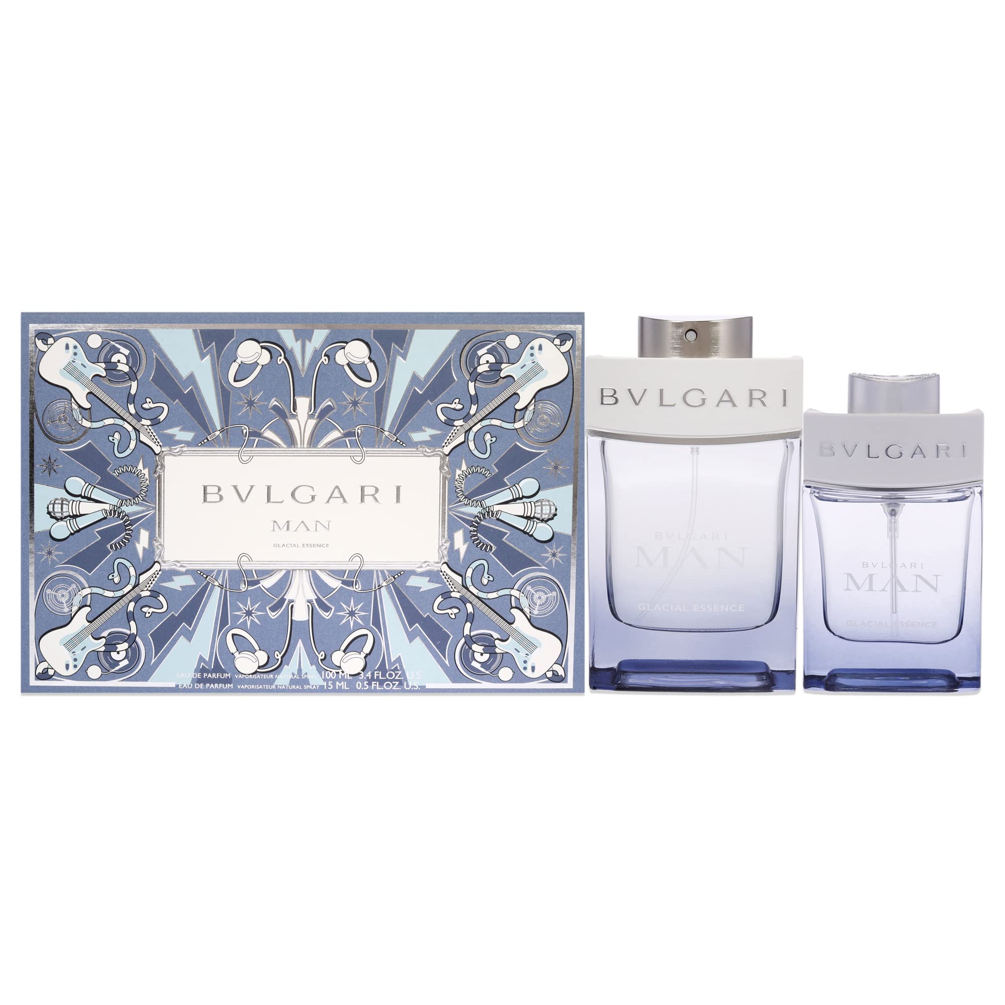 Bvlgari Man Glacial Essence for Men 2 Pc Gift Set 3.4oz EDP Spray, 0.5oz EDP Spray - Sense42 Beauty and Health