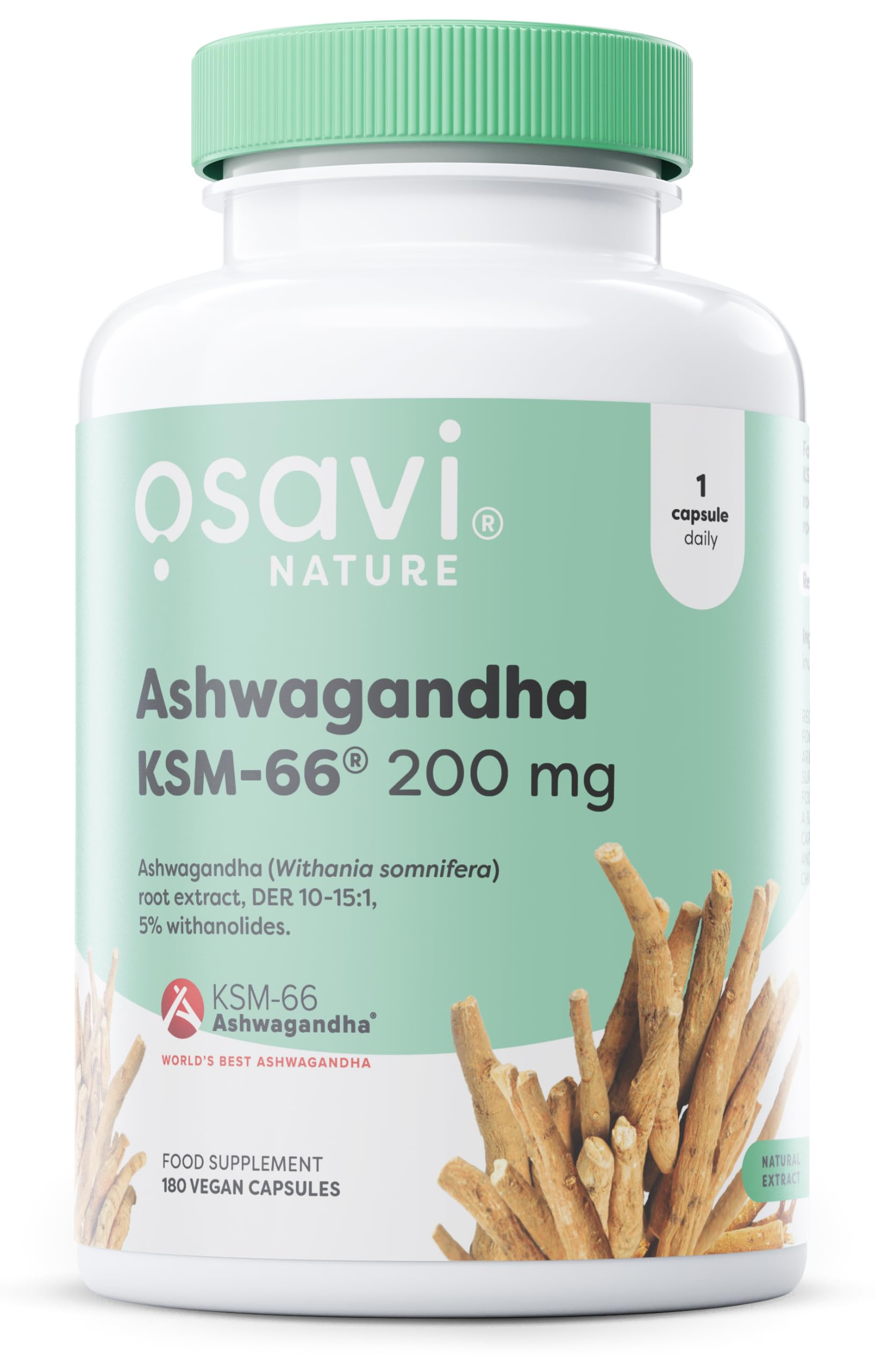 Osavi Ashwagandha KSM–66® 200 mg – 180 Vegan Capsules - Sense42 Beauty and Health