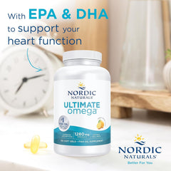 Nordic Naturals Ultimate Omega, 1280mg Lemon (EAN 768990037900) - 180 softgels - Sense42 Beauty and Health