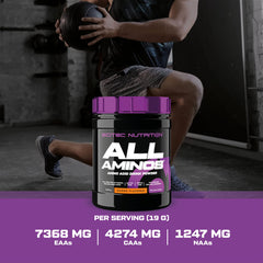 Scitec Nutrition All Aminos – Essential Amino Acids – with Magnesium – Gluten-Free, Sugar-Free – Ideal for Workouts and Recovery, 340 g, Mango - Sense42 Beauty and Health