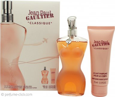 Jean Paul Gaultier Classique Gift Set 3.4oz (100ml) EDT + 2.5oz (75ml) Body Lotion - Sense42 Beauty and Health