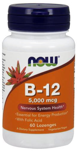 Vitamin B-12 with Folic Acid, 5000mcg - 60 lozenges - Sense42 Beauty and Health