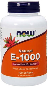 Vitamin E-1000 - Natural (Mixed Tocopherols) - 100 softgels - Sense42 Beauty and Health