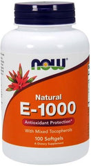 Vitamin E-1000 - Natural (Mixed Tocopherols) - 100 softgels - Sense42 Beauty and Health