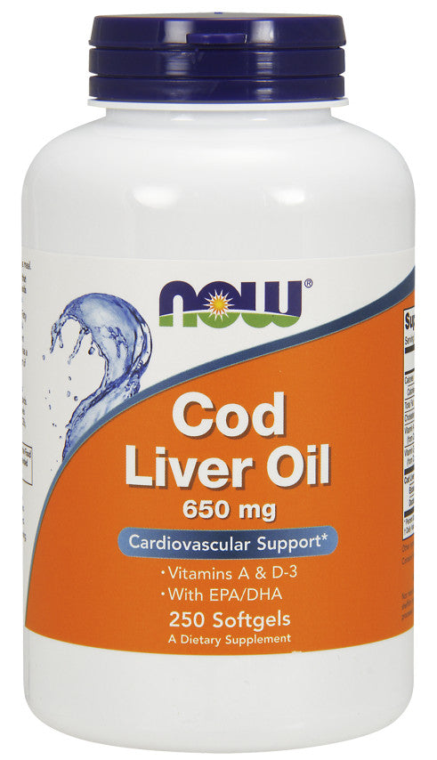 Cod Liver Oil, 650mg - 250 softgels - Sense42 Beauty and Health