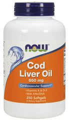 Cod Liver Oil, 650mg - 250 softgels - Sense42 Beauty and Health