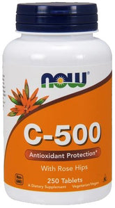 Vitamin C-500 with Rose Hips - 250 tablets - Sense42 Beauty and Health