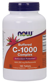 Vitamin C-1000 Complex - Buffered with 250mg Bioflavonoids - 180 tabs - Sense42 Beauty and Health