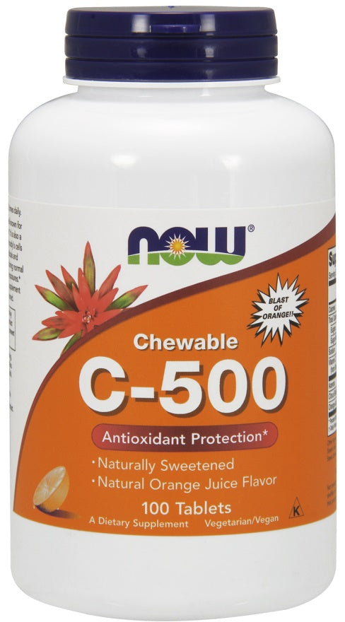 Vitamin C-500 Chewable, Orange - 100 tabs - Sense42 Beauty and Health