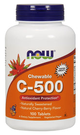 Vitamin C-500 Chewable, Cherry-Berry - 100 tabs - Sense42 Beauty and Health