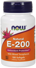 Vitamin E-200 - Natural (Mixed Tocopherols) - 100 softgels - Sense42 Beauty and Health