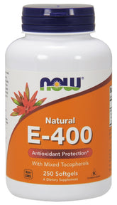 Vitamin E-400 - Natural (Mixed Tocopherols) - 250 softgels - Sense42 Beauty and Health