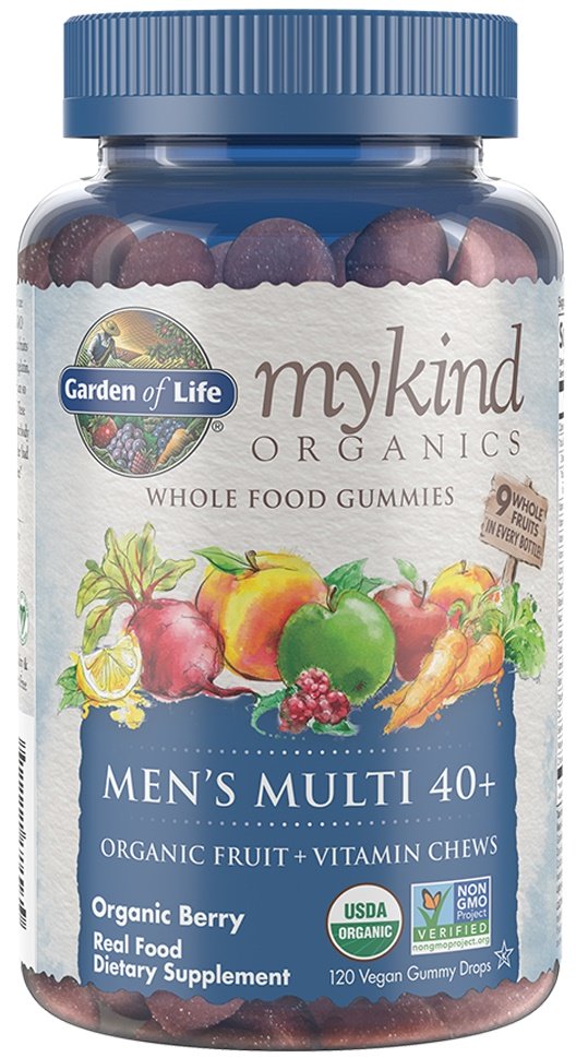 Mykind Organics Men's Multi 40+ Gummies, Organic Berry - 120 vegan gummy drops - Sense42 Beauty and Health
