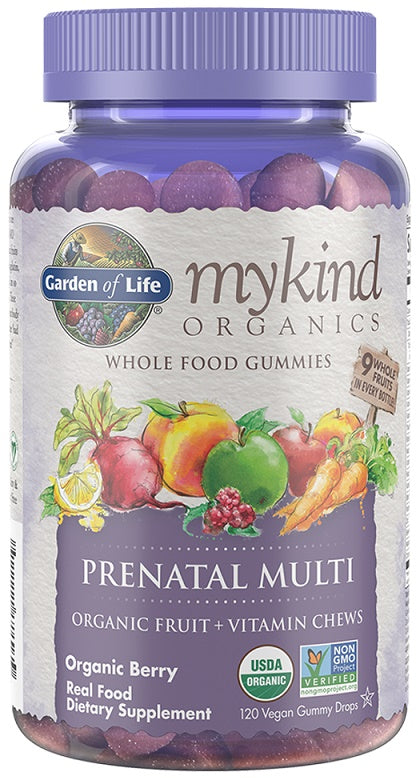 Mykind Organics Prenatal Multi Gummies, Organic Berry - 120 vegan gummy drops - Sense42 Beauty and Health