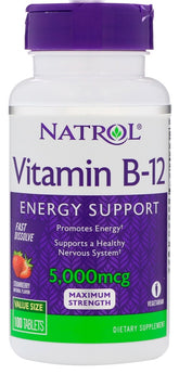 Vitamin B-12 Fast Dissolve, 5000mcg - 100 tabs - Sense42 Beauty and Health