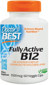 Fully Active B12, 1500mcg - 60 vcaps - Sense42 Beauty and Health