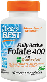 Fully Active Folate 400 with Quatrefolic, 400mcg - 90 vcaps - Sense42 Beauty and Health